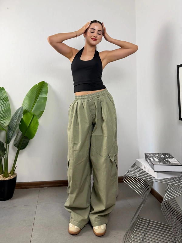 Urban Haki Oversize Baggy Kargo Pantolon