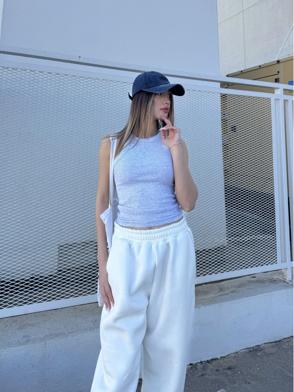 ZR Halter Yaka Slim Fit Atlet Gri