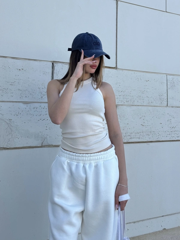 ZR Halter Yaka Slim Fit Atlet Krem