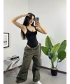 Ayarlanabilir Askılı Fit Bodysuit Siyah