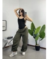 Ayarlanabilir Askılı Fit Bodysuit Siyah