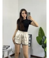 Krem Saten Orj Marka Şort
