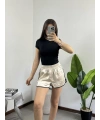 Krem Saten Orj Marka Şort