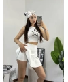 Oysh Orj Marka Şort Etek Beyaz
