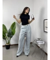 ZR Bebe Mavisi Dökümlü Kumaş Pantolon