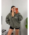 Soul Oversize Fermuarlı Hoodie Sweat Antrasit