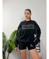 Blkvis Nakışlı Bisiklet Yaka Hoddie Sweat