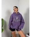 Boutique Mykonos Oversize Hoodie Sweat Mor