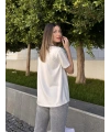 Daily Oversize Beyaz Basic Tshirt