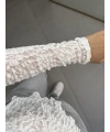 Dantel Asimetrik Kesim Bluz Beyaz