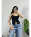 Gold Tokalı Bluz Siyah