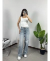 Kare Yaka Croptop Beyaz