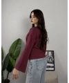 Massimo Orj Marka Bordo Oversize Sweatshirt