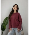 Massimo Orj Marka Bordo Oversize Sweatshirt