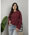 Massimo Orj Marka Bordo Oversize Sweatshirt