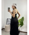 N-Look Orj Marka Siyah Beyaz Biyeli Maxi Elbise
