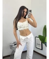 Orj Marka Lace Up Croptop