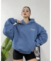 Pequs İndigo Mavi Oversize Hoodie Sweat
