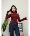 Scarlet Omuz Dekolteli Bluz Bordo