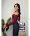 Scarlet Omuz Dekolteli Bluz Bordo