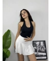 Siyah Boyundan Geçmeli Crop