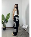 Siyah Tactical Stoperli Unisex Petek Cepli Kargo Pantolon