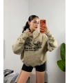 Taş Rengi Pequs Mykonos Oversize Hoddie Sweat