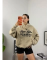 Taş Rengi Pequs Mykonos Oversize Hoddie Sweat