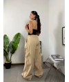 Urban Bej Oversize Baggy Kargo Pantolon