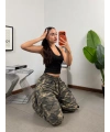Urban Camo Flex Oversize Baggy Kargo Pantolon
