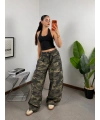 Urban Camo Flex Oversize Baggy Kargo Pantolon