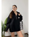 Yarım Fermuarlı Blkvis NY Nakışlı Hoddie Sweat