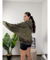 Yıkamalı Oversize Çift Fermuarlı Kalın Hoddie Sweat