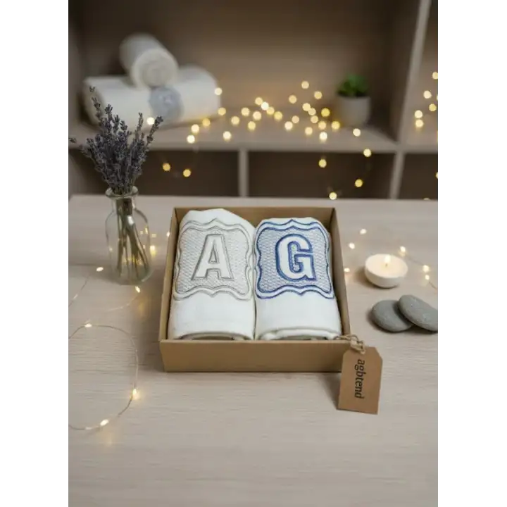100 Pamuk Kadife El Havlusu 30x50 cm Kişiye Özel Harf Nakışlı Hediyelik