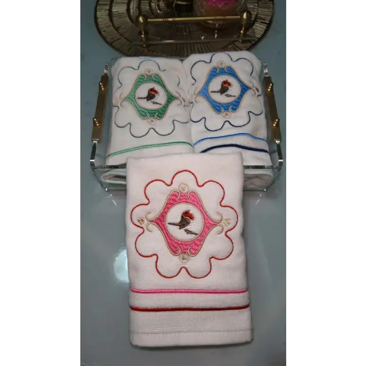 3 Renk Pip Studio Love Birds Serisi Uyumlu Saf Pamuk Kadife El Havlusu 30x50cm