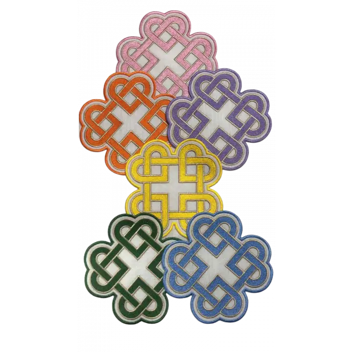 6 lı Set Karışık Renkte Sonsuz Aşk Kelt Düğümü Sembol Tasarımlı Modern Kokteyl Kahve Sunum Peçetesi 15cm