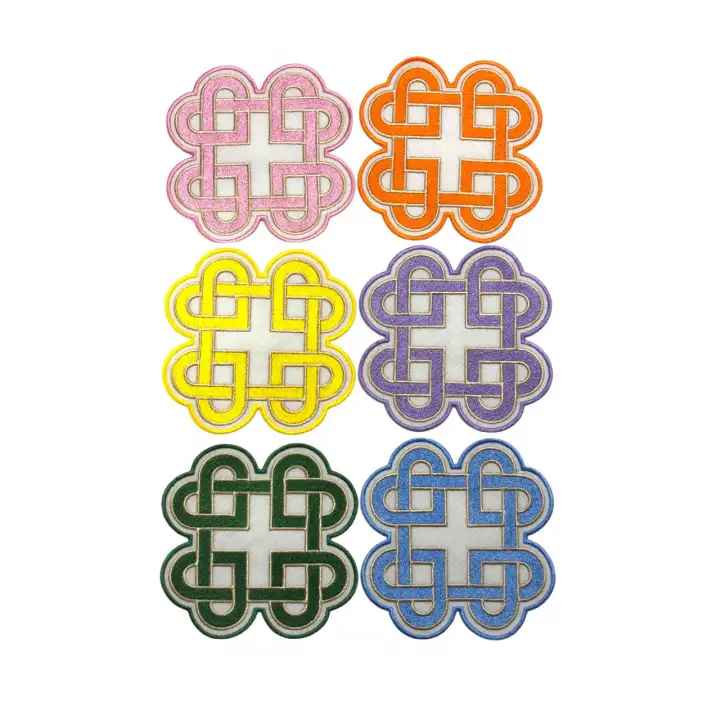 6 lı Set Karışık Renkte Sonsuz Aşk Kelt Düğümü Sembol Tasarımlı Modern Kokteyl Kahve Sunum Peçetesi 15cm