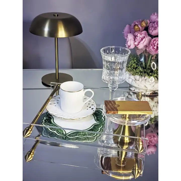 Majestik Yeşil Dalgalı Nakış Peçete – 2li Set 15x15cm Premium Kokteyl Sunum Peçetesi