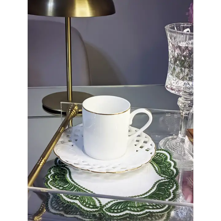 Majestik Yeşil Dalgalı Nakış Peçete – 2li Set 15x15cm Premium Kokteyl Sunum Peçetesi