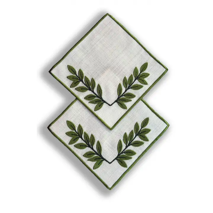 Agbtrend Kendin Tasarla - 2 Adet Çıtçıtlı Keten Kokteyl Peçetesi Tabanı 15x15cm