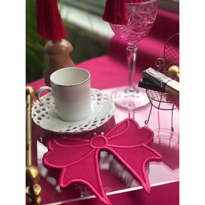 Agbtrend Fuşya Fiyonk Nakış Sunum ve Kokteyl Peçetesi