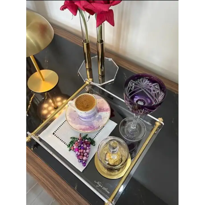 Agbtrend Tekli Mor ÜZÜM Boncuk İşlemeli Sunum ve Kokteyl Peçetesi