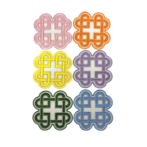 6 lı Set Karışık Renkte Sonsuz Aşk Kelt Düğümü Sembol Tasarımlı Modern Kokteyl Kahve Sunum Peçetesi 15cm