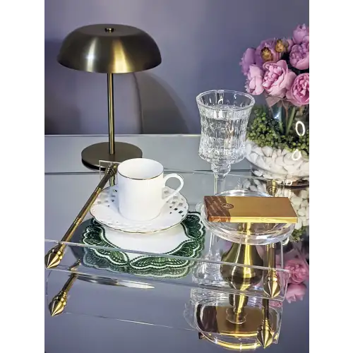 Majestik Yeşil Dalgalı Nakış Peçete – 2li Set 15x15cm Premium Kokteyl Sunum Peçetesi