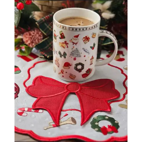 Agbtrend 6 lı Fiyonk Nakışlı Rengarenk Sunum ve Kokteyl Peçete Seti