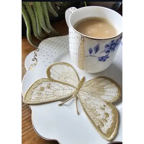 Agbtrend 6 lı Kelebek Nakışlı Rengarenk Sunum ve Kokteyl Peçete Seti