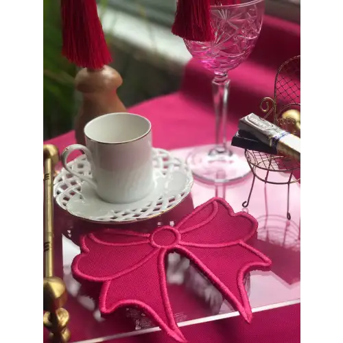 Agbtrend Fuşya Fiyonk Nakış Sunum ve Kokteyl Peçetesi