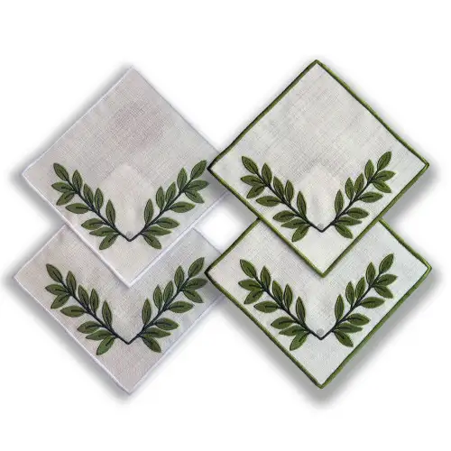 Agbtrend Kendin Tasarla - 2 Adet Çıtçıtlı Keten Kokteyl Peçetesi Tabanı 15x15cm