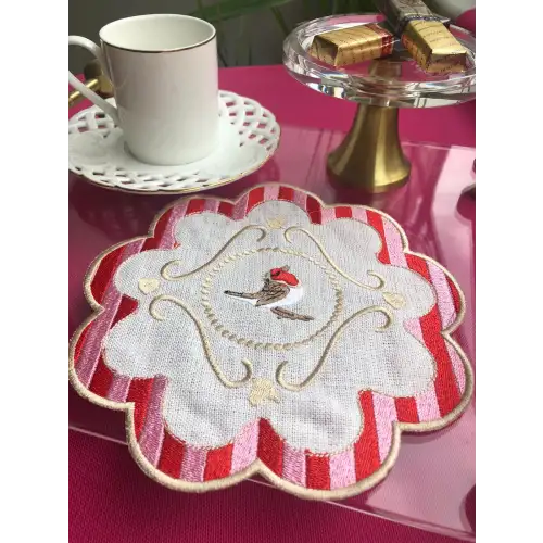 Agbtrend Love Bird Kuş Nakışlı Sunum ve Kokteyl Peçetesi