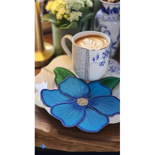 Agbtrend Mavi Manolya Nakışlı Sunum ve Kokteyl Peçetesi